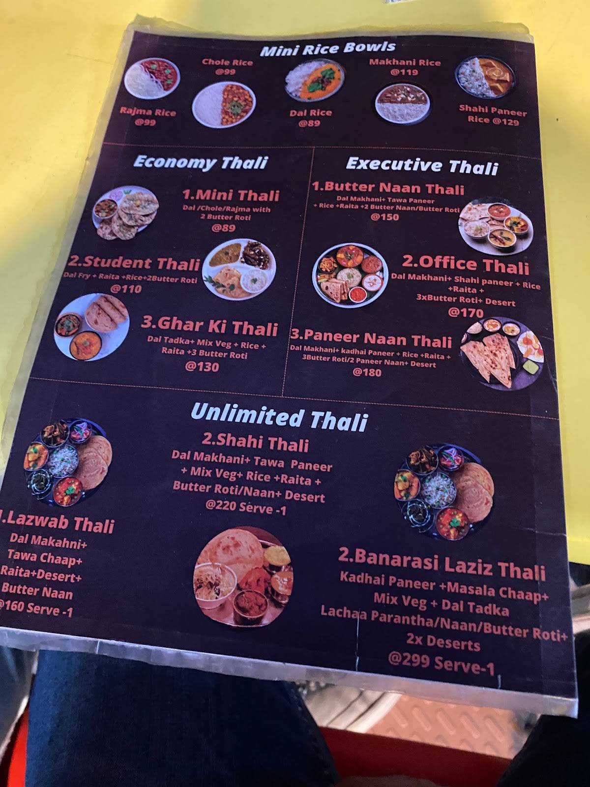 Banarasi Kitchen menu