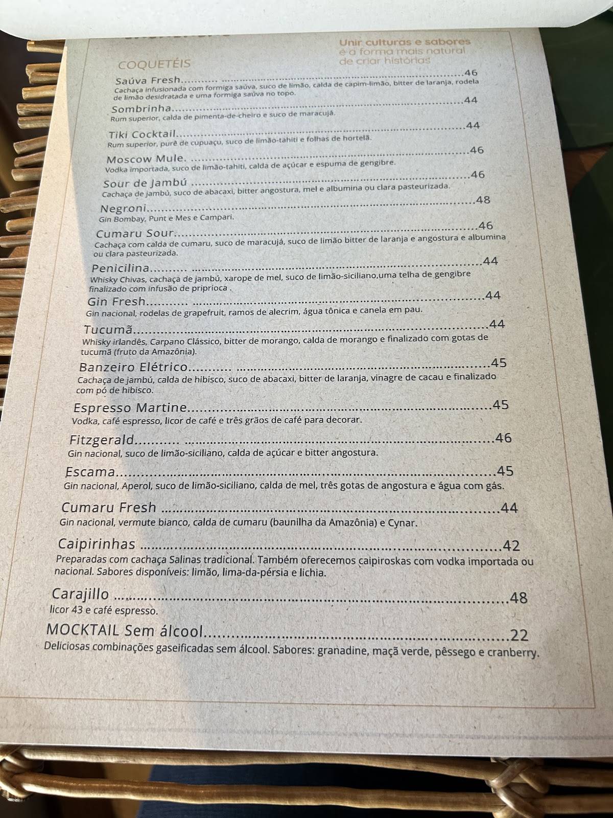 Restaurante Banzeiro São Paulo cardápio