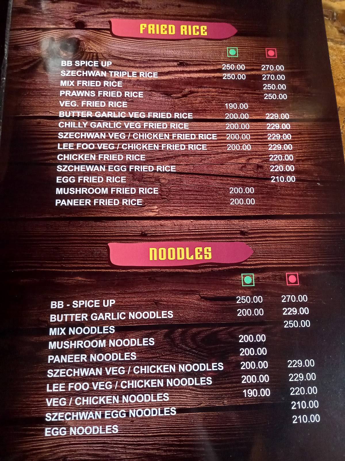 Bengaluru Box menu