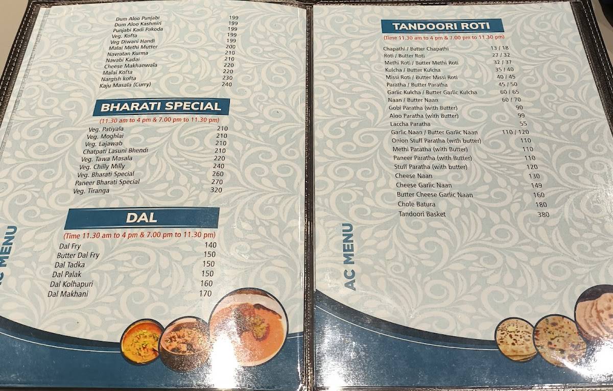 Bharati veg treat marol menu