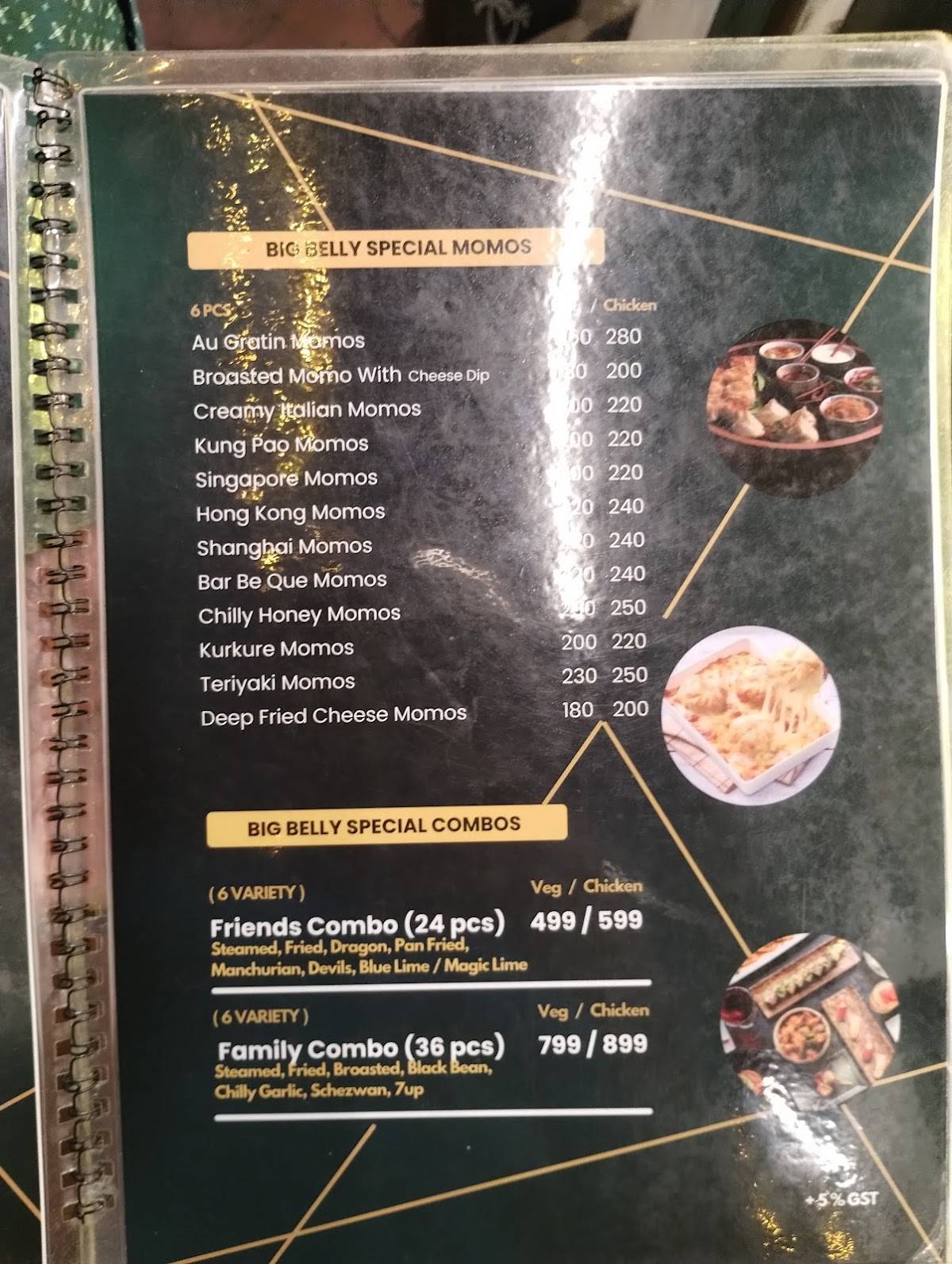 Big Belly Momos - Panavila menu
