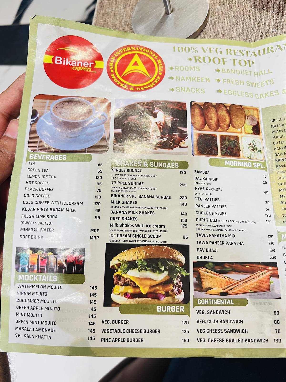 Bikaner express menu