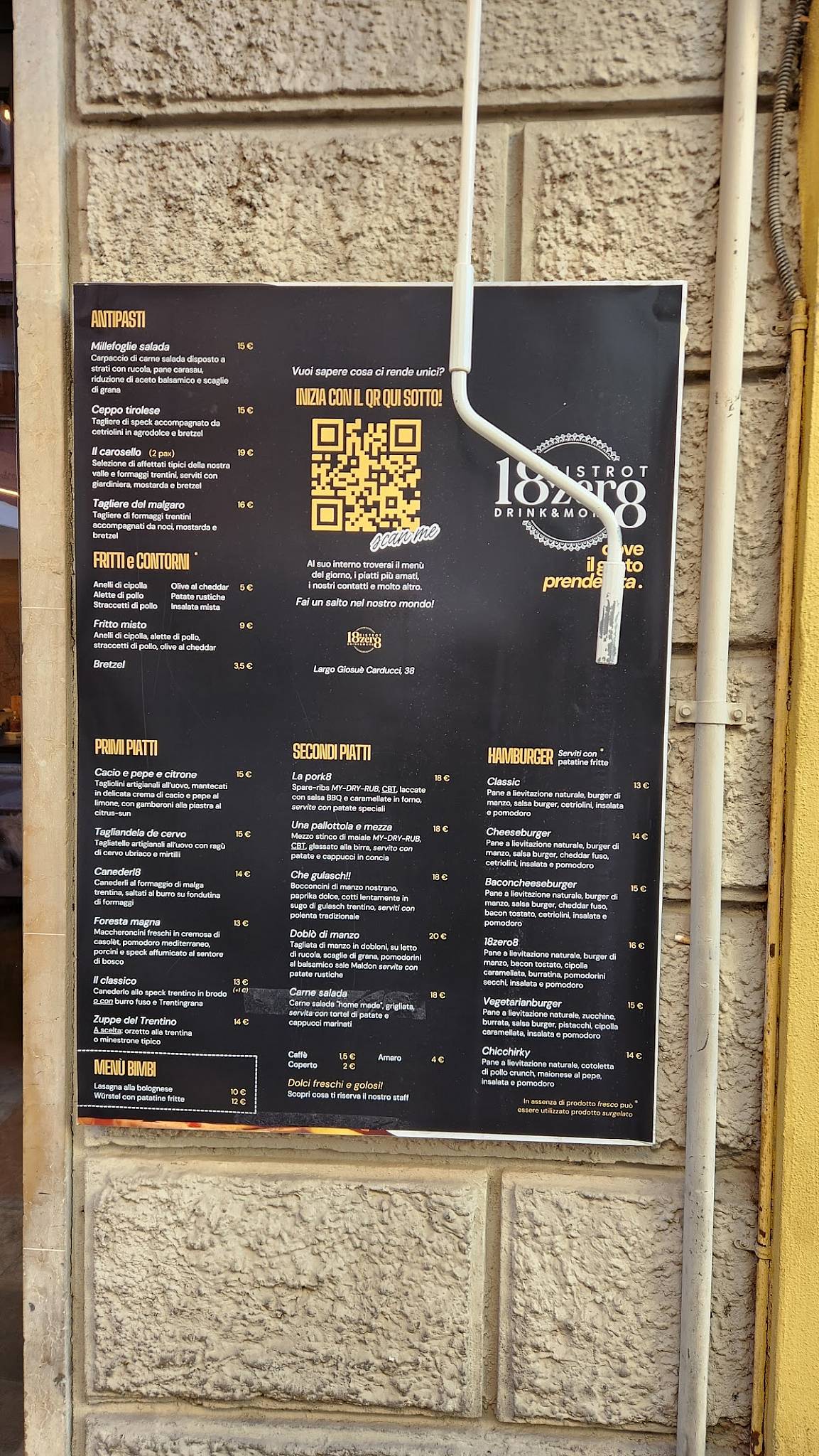 Menu di Bistrot 18zero8 