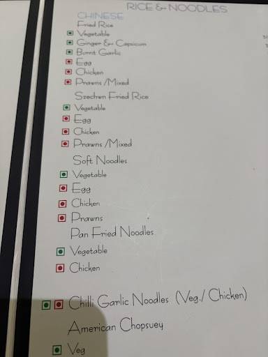 Blue Fox menu