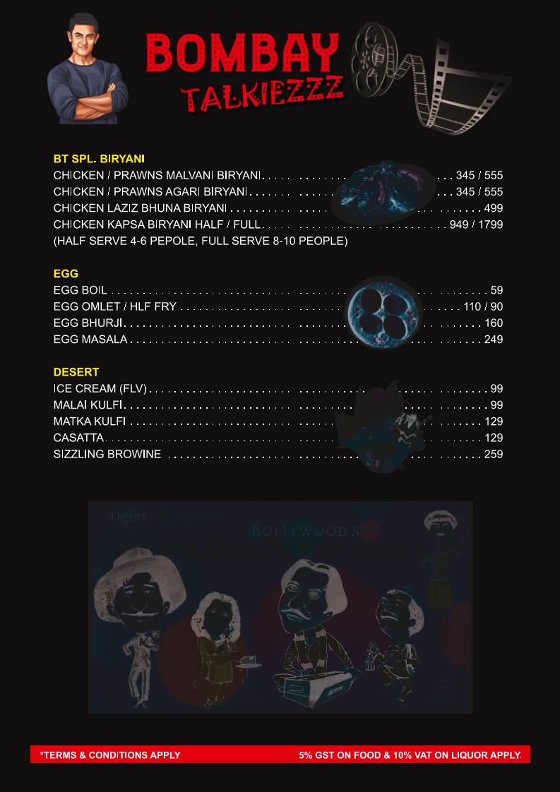 Bombay Talkiezzz - Family Restaurant & Bar in Dombivli menu