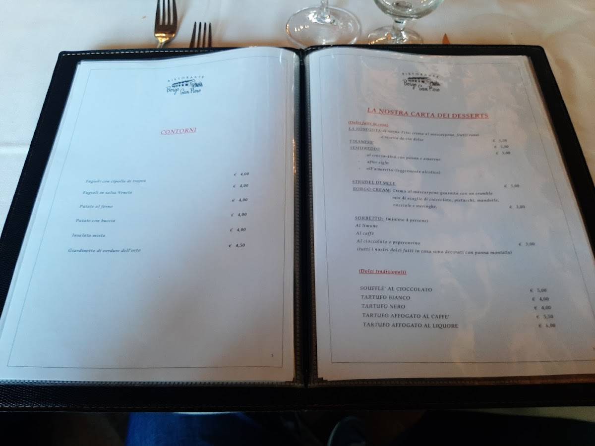 Menu di Borgo San Piero Da Cuti 