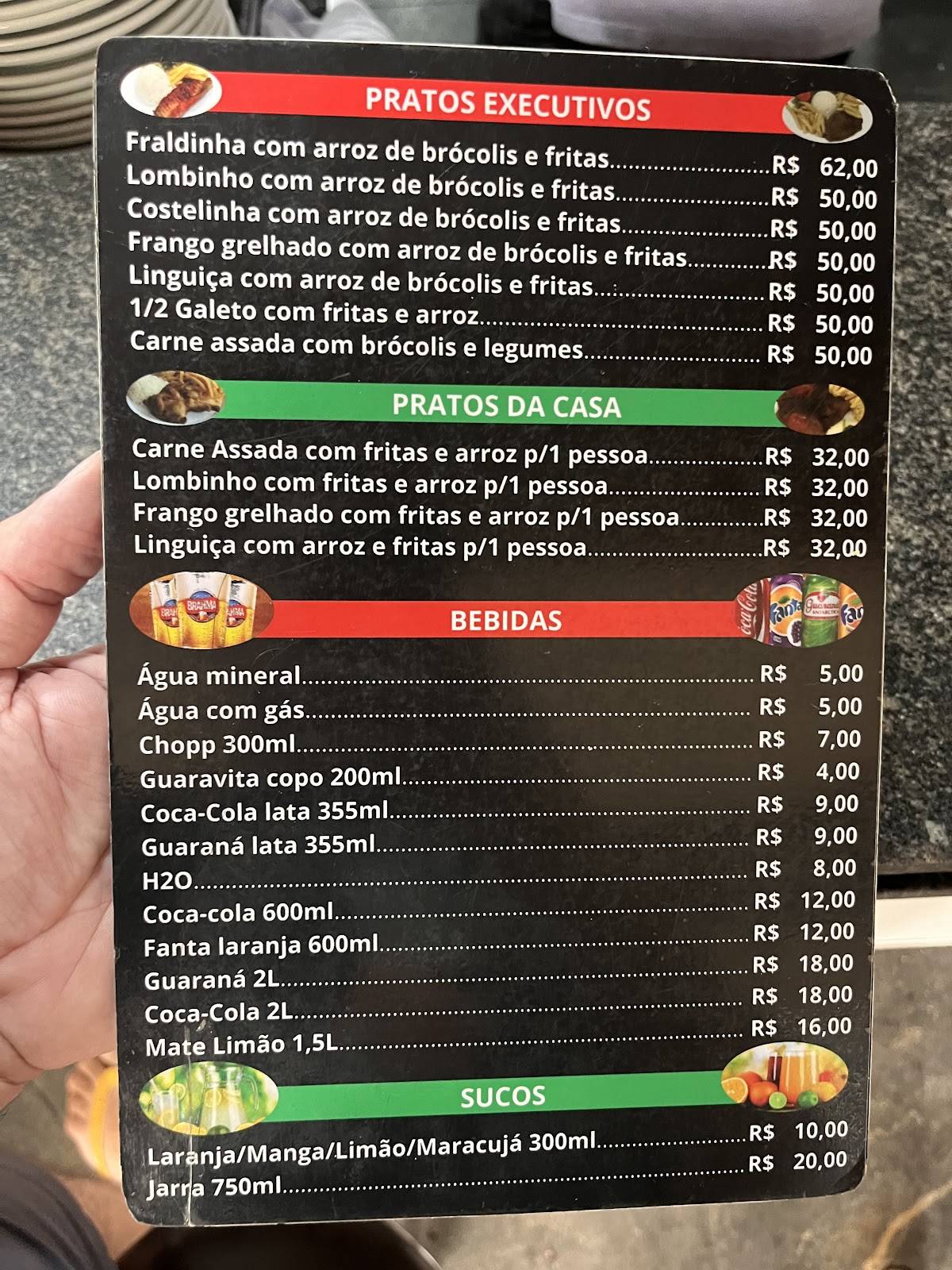 BRASEIRINHO DA GLORIA cardápio