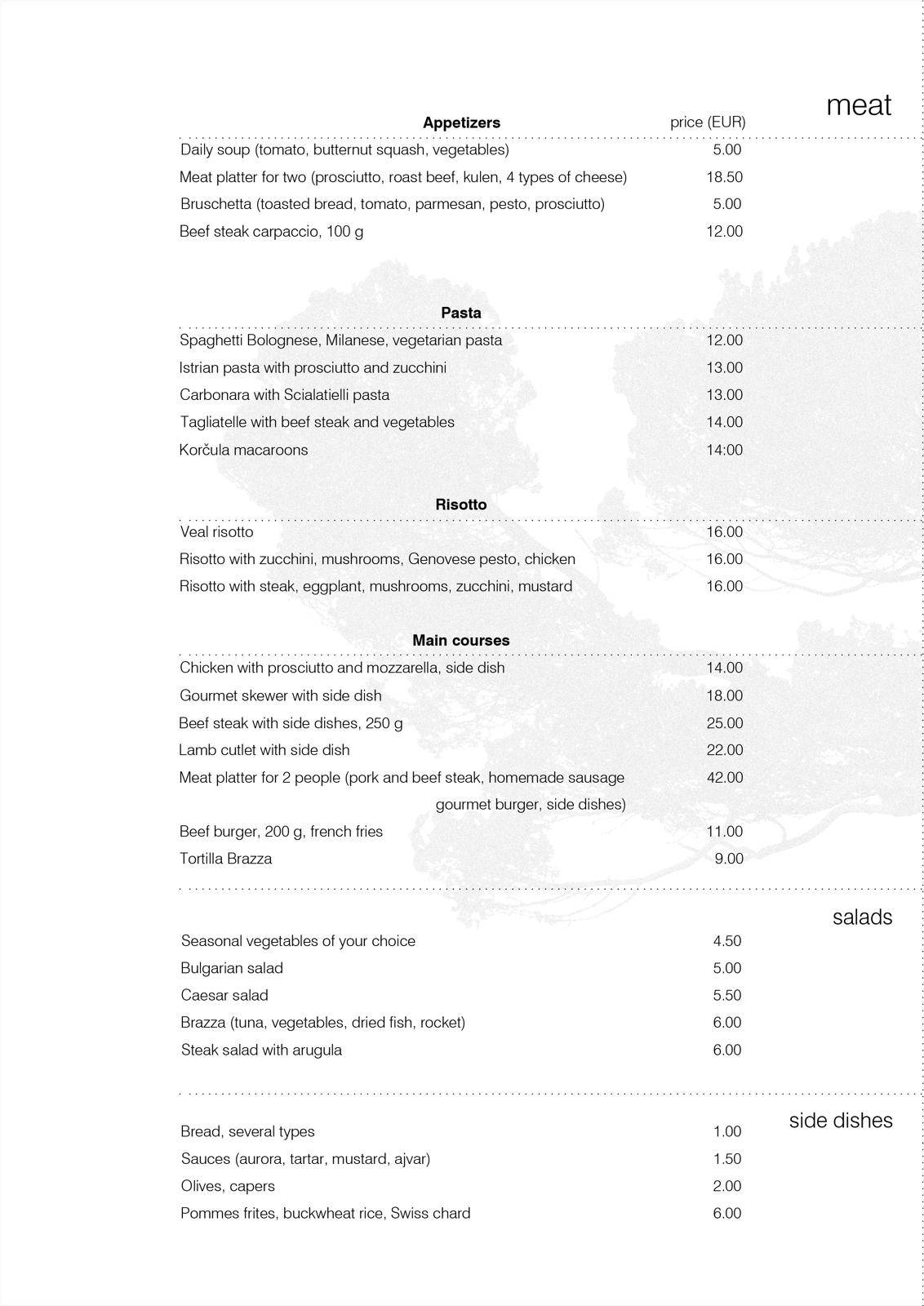 Menu di Brazza Bistro 