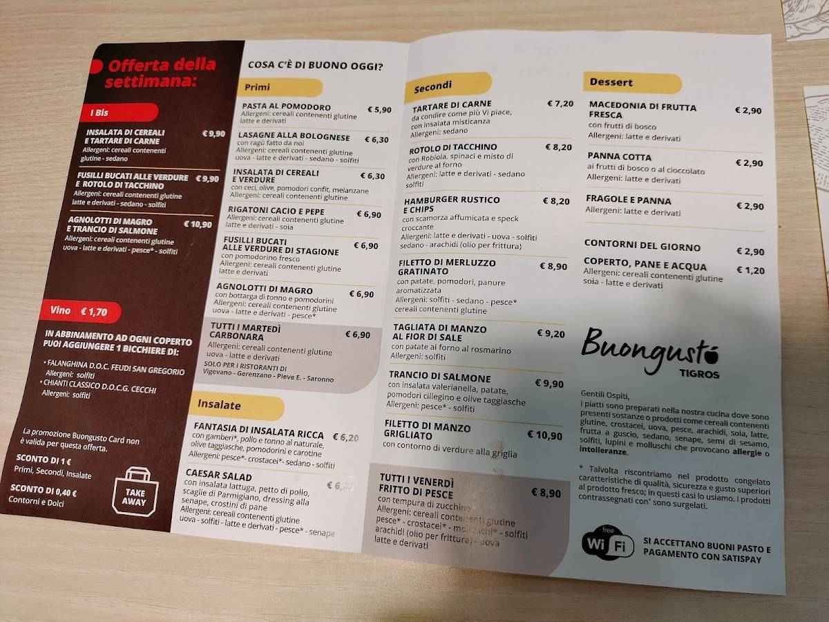 Menu di Buongusto Tigros 