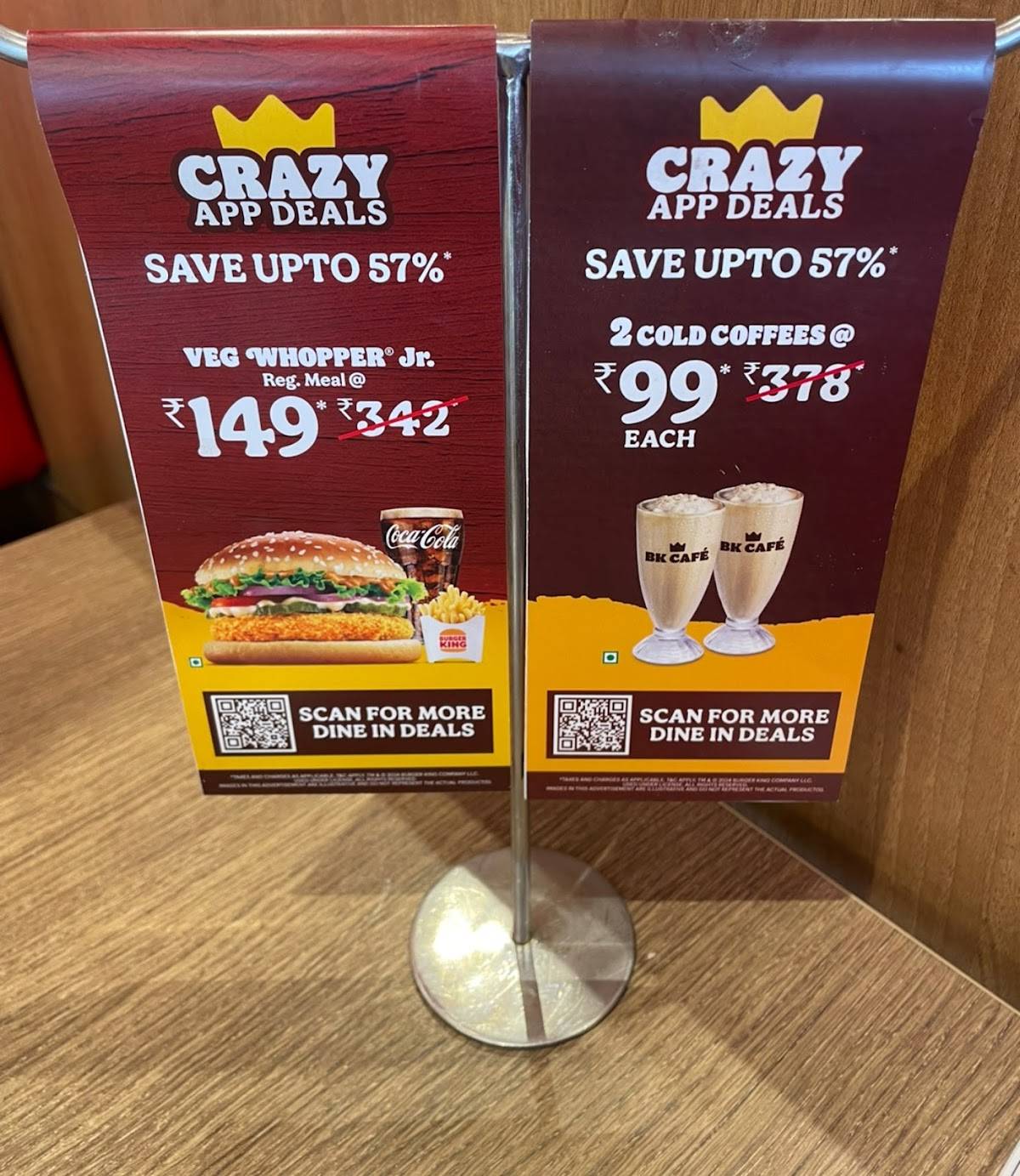 Burger King menu