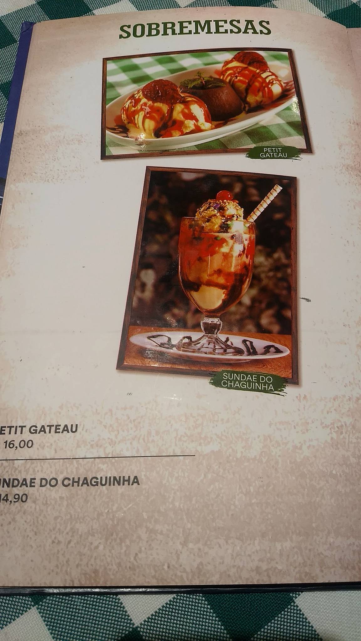 Buteko do Chaguinha cardápio