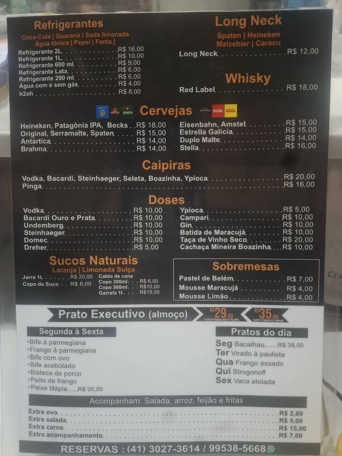 Cantina Açores cardápio