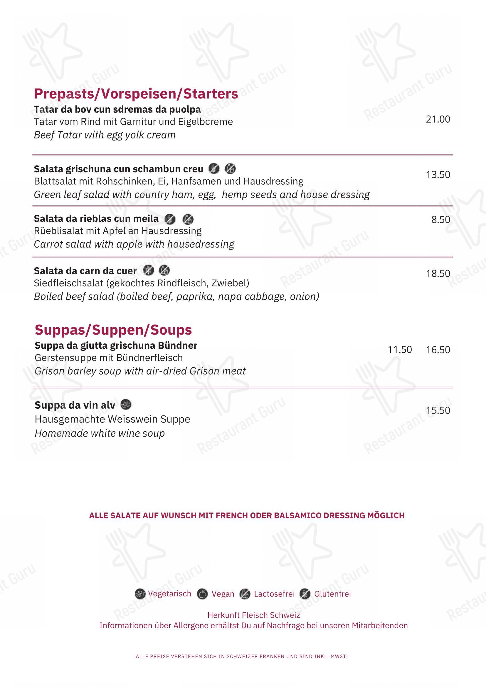 Menu per Restaurant Capalari ristorante