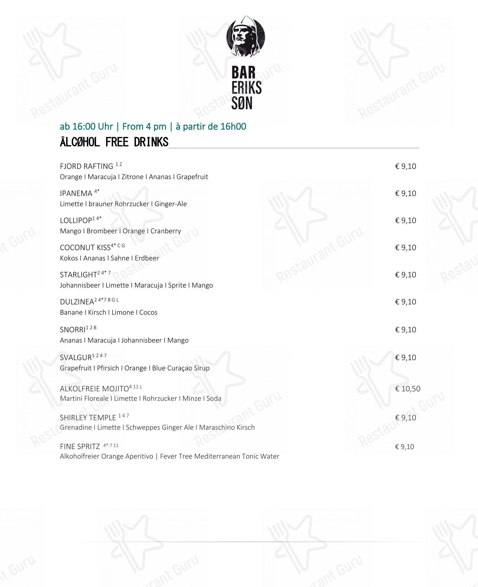 Menu pour Restaurant 