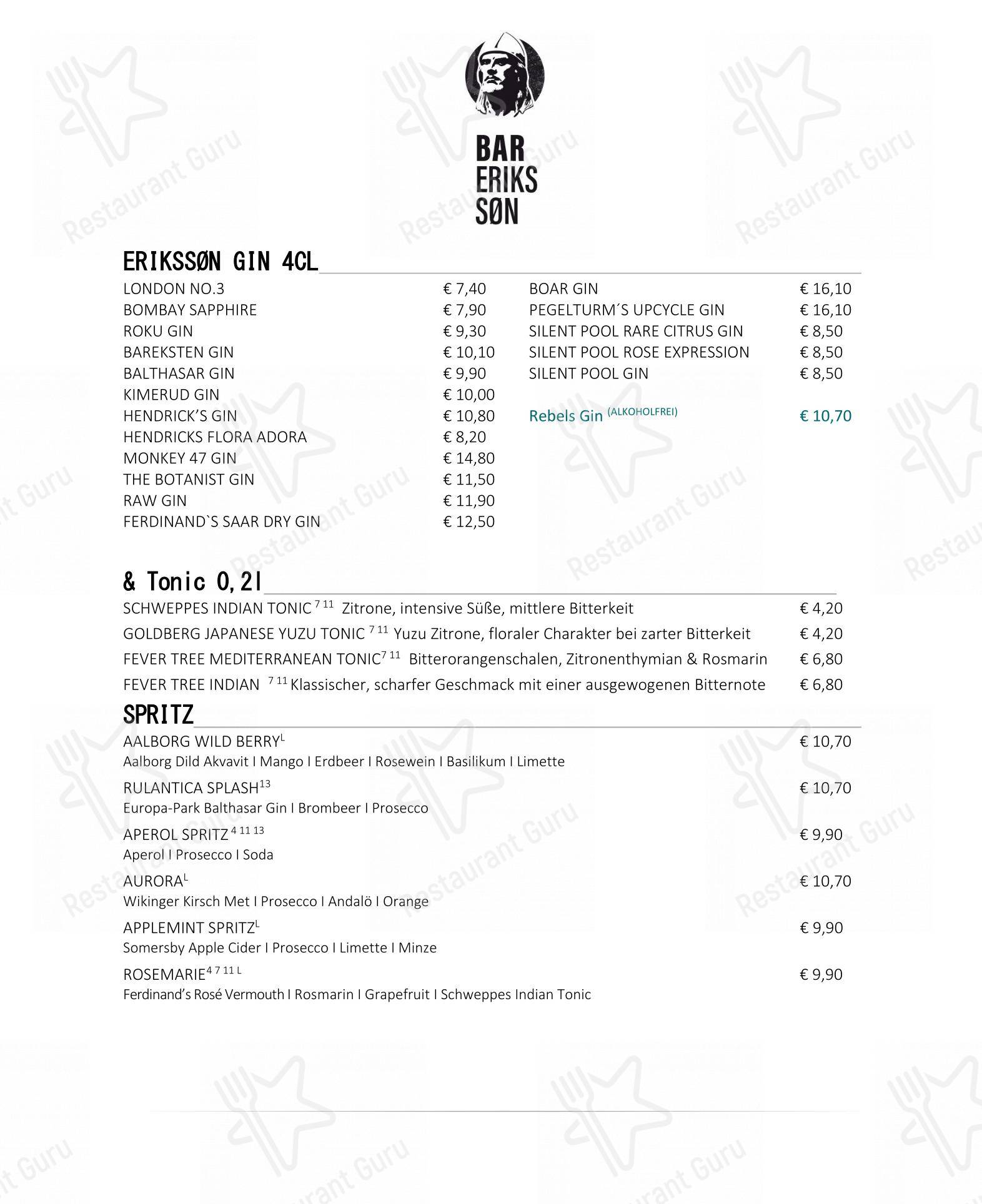 Menu pour Restaurant 