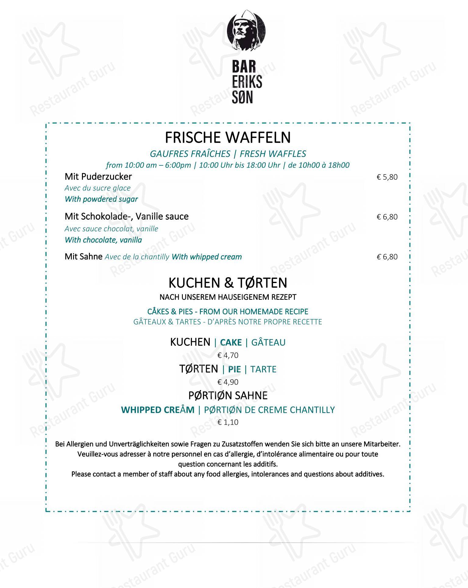 Menu pour Restaurant 