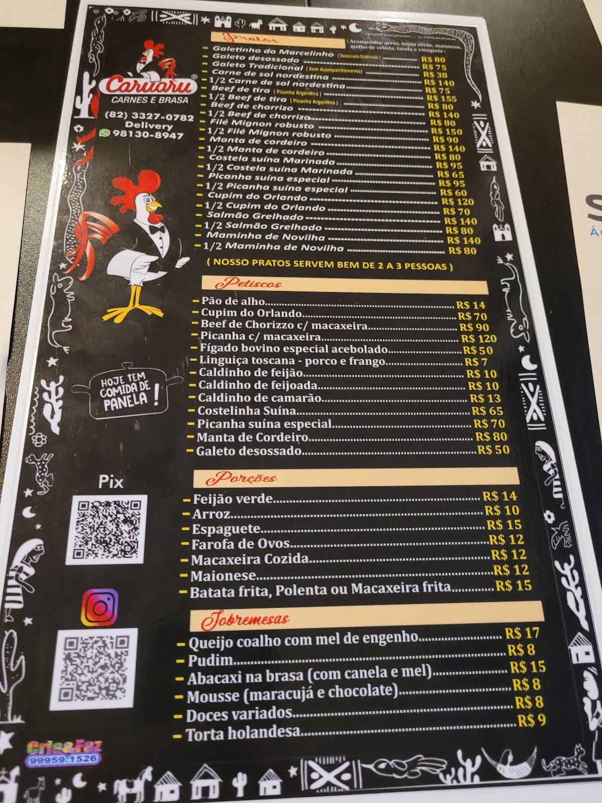 Caruaru Carnes e Brasa cardápio