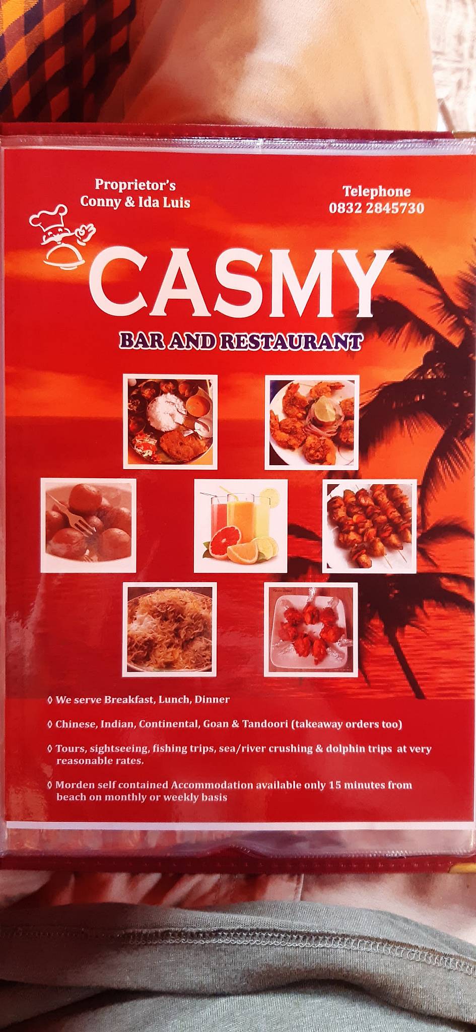 Casmy Guest House & Restaurant menu