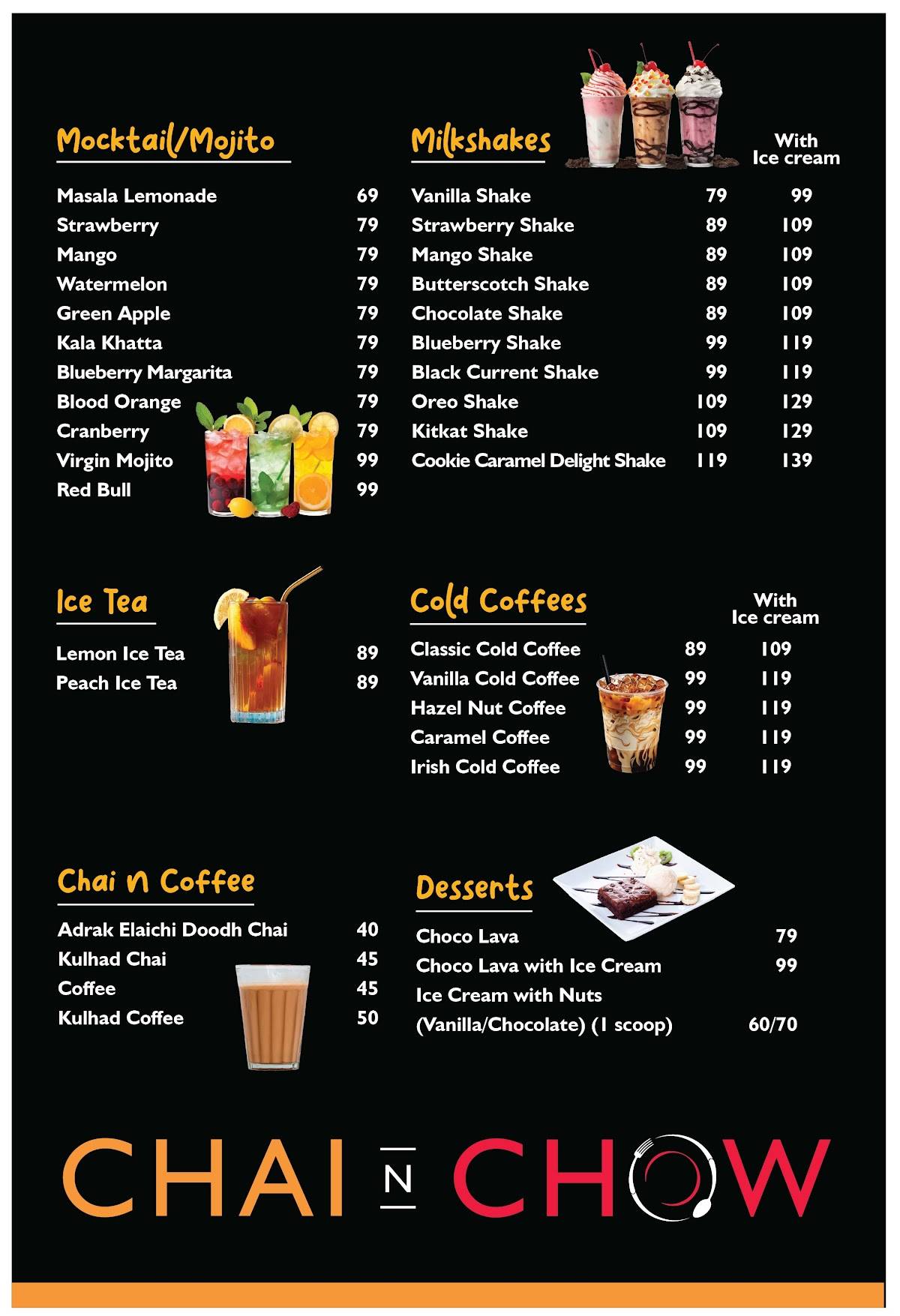 Chai N Chow Cafe - Pure Veg menu