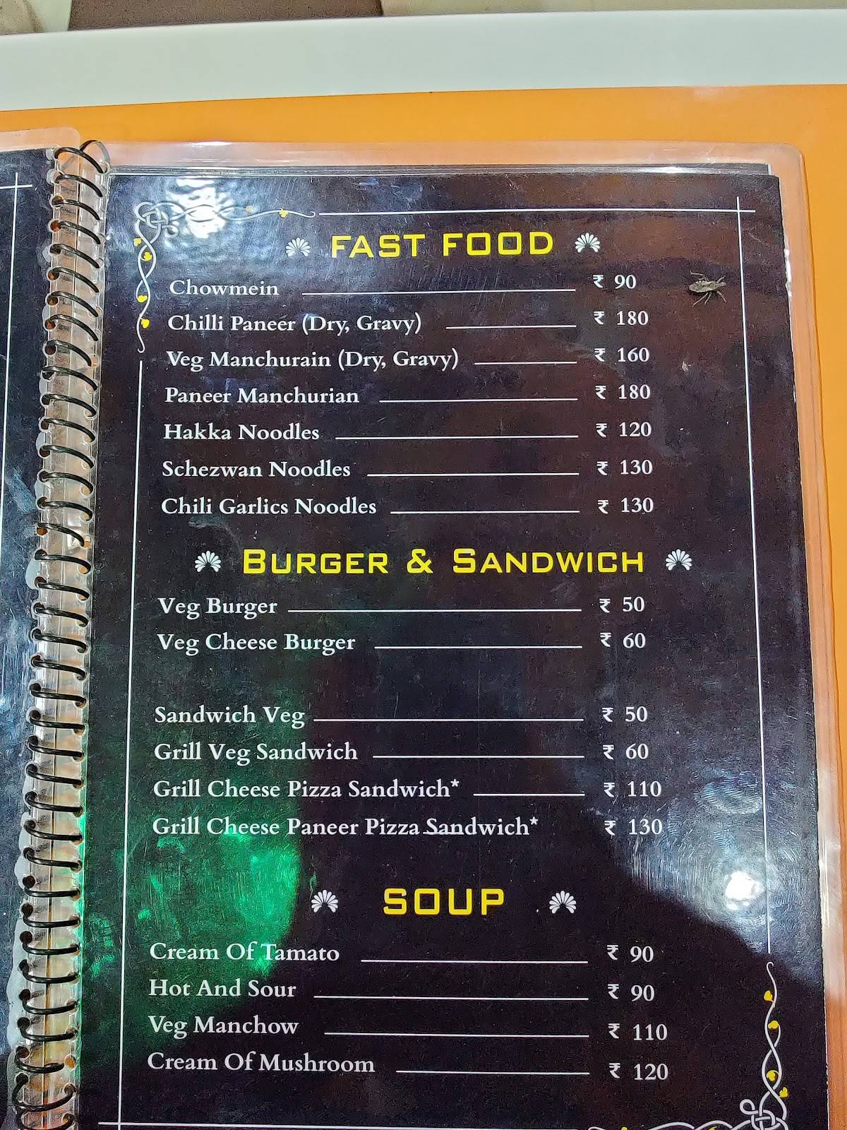 Chamunda Resort, Harsh menu