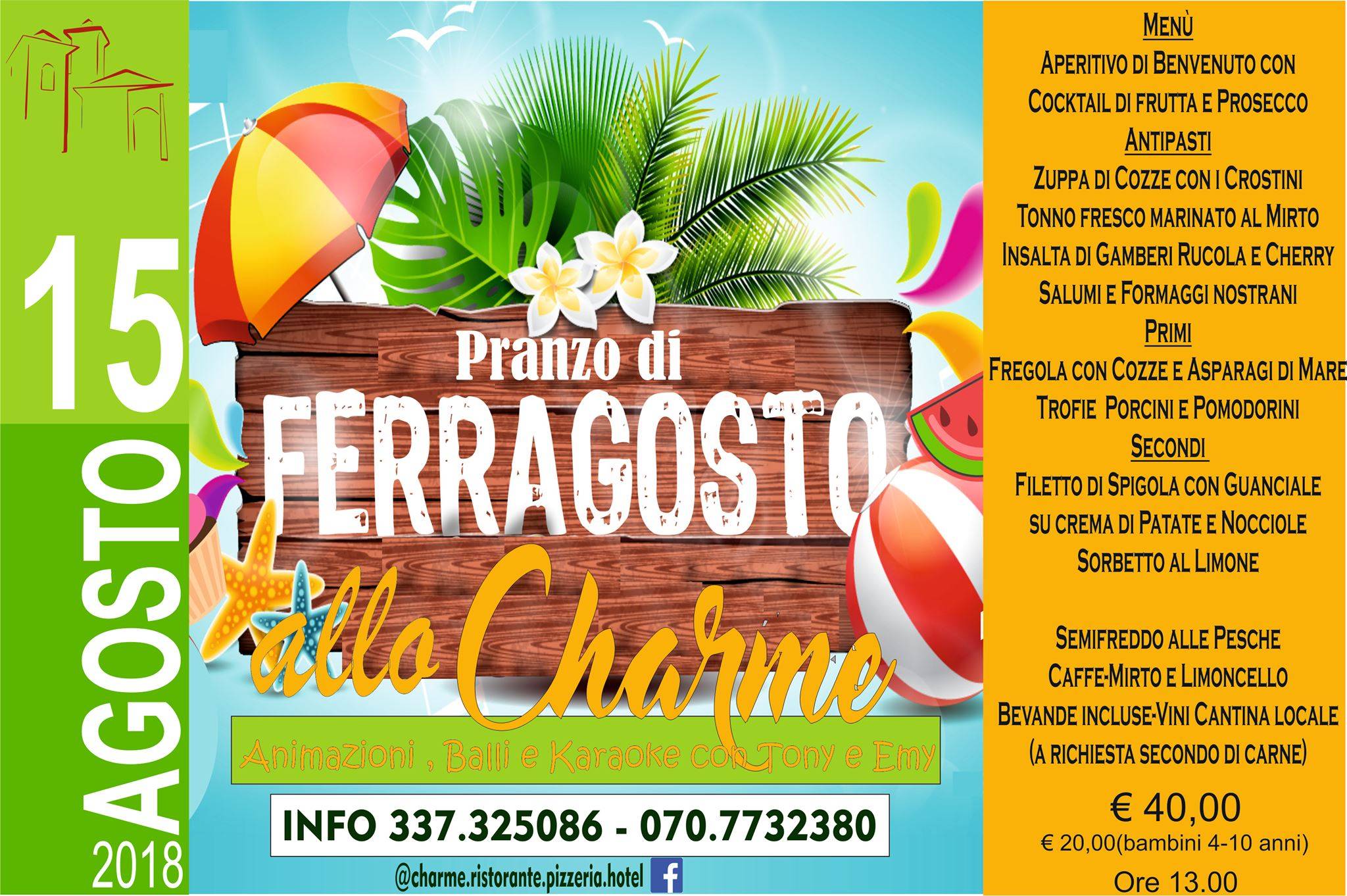 Menu di Charme Ristorante Pizzeria Hotel 