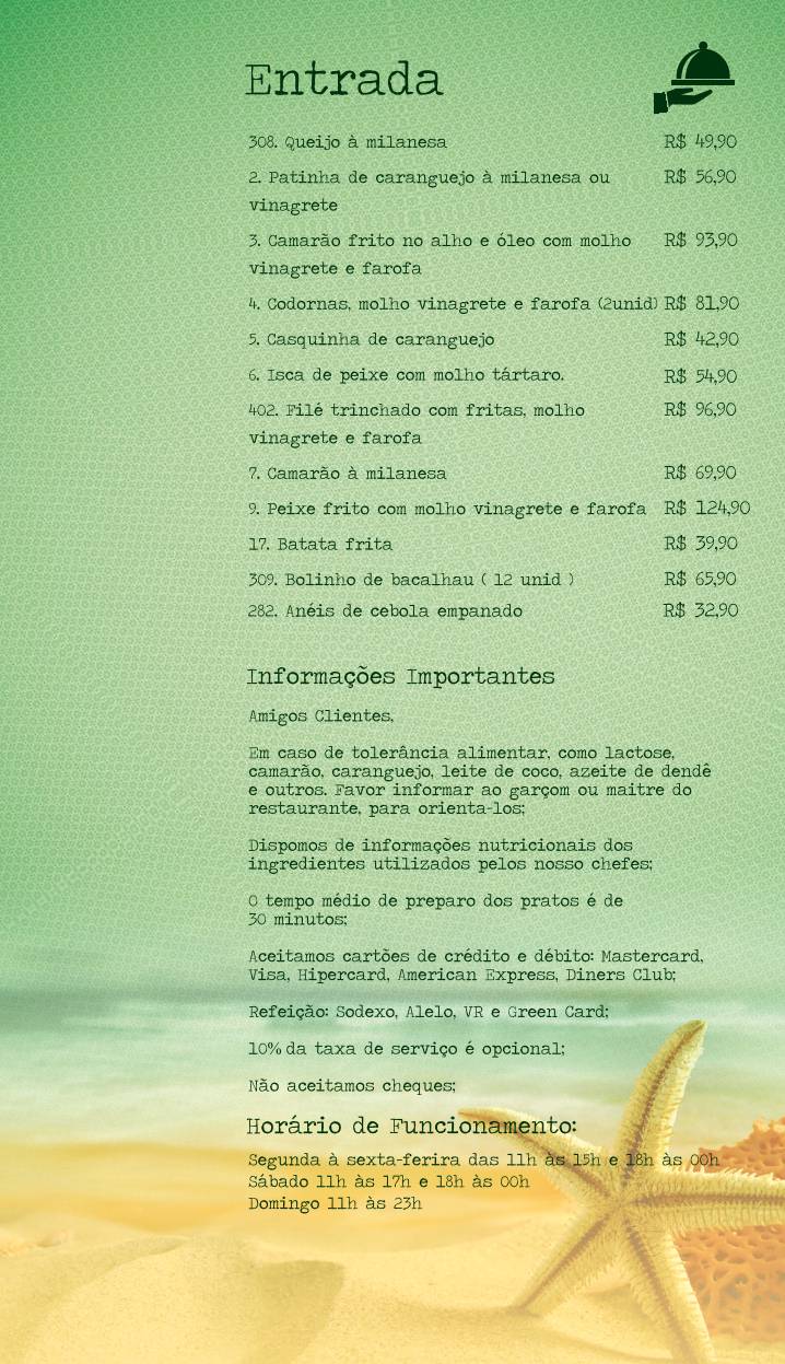 Cheiro Verde cardápio