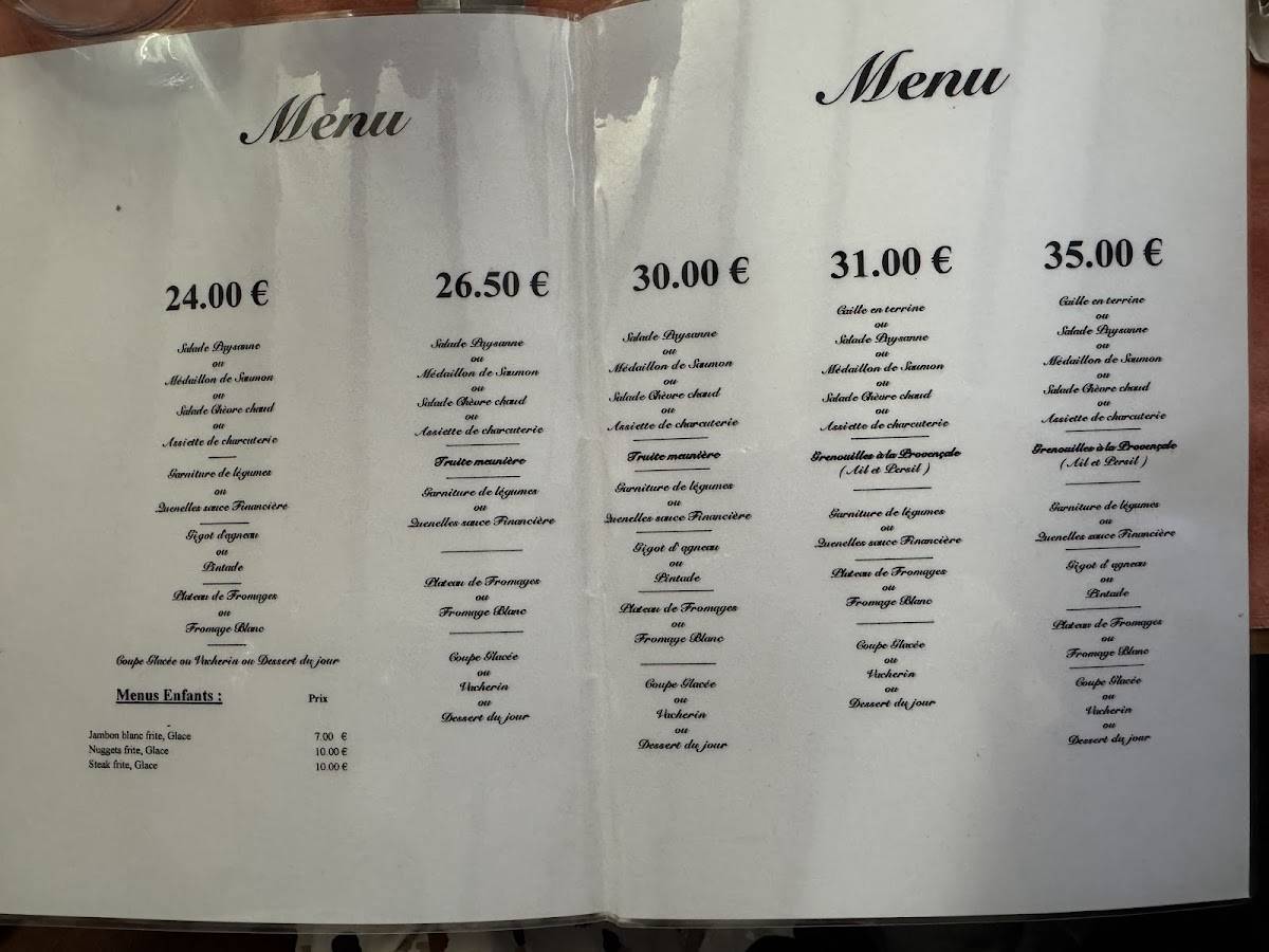 Menu de Restaurant Chez Mathilde