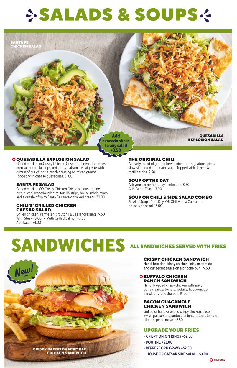 Menu de Chili's Grill & Bar