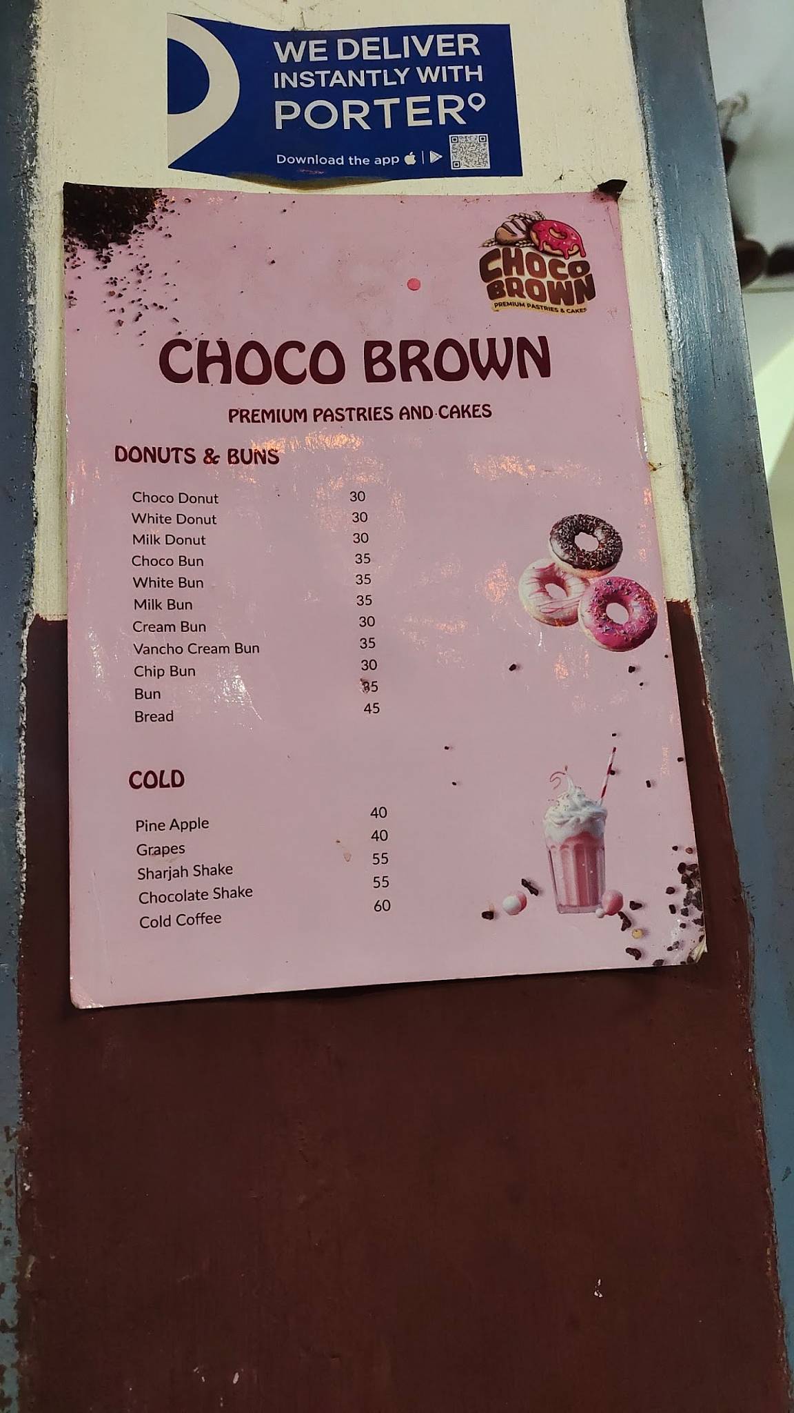 Choco Brown menu
