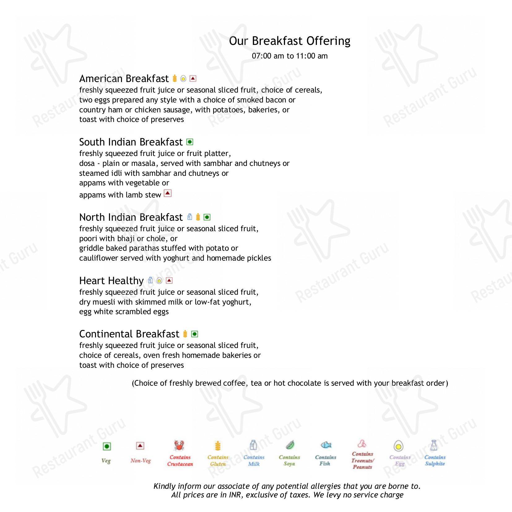Menu for the Citrus - Fine Dining Restaurant restaurant