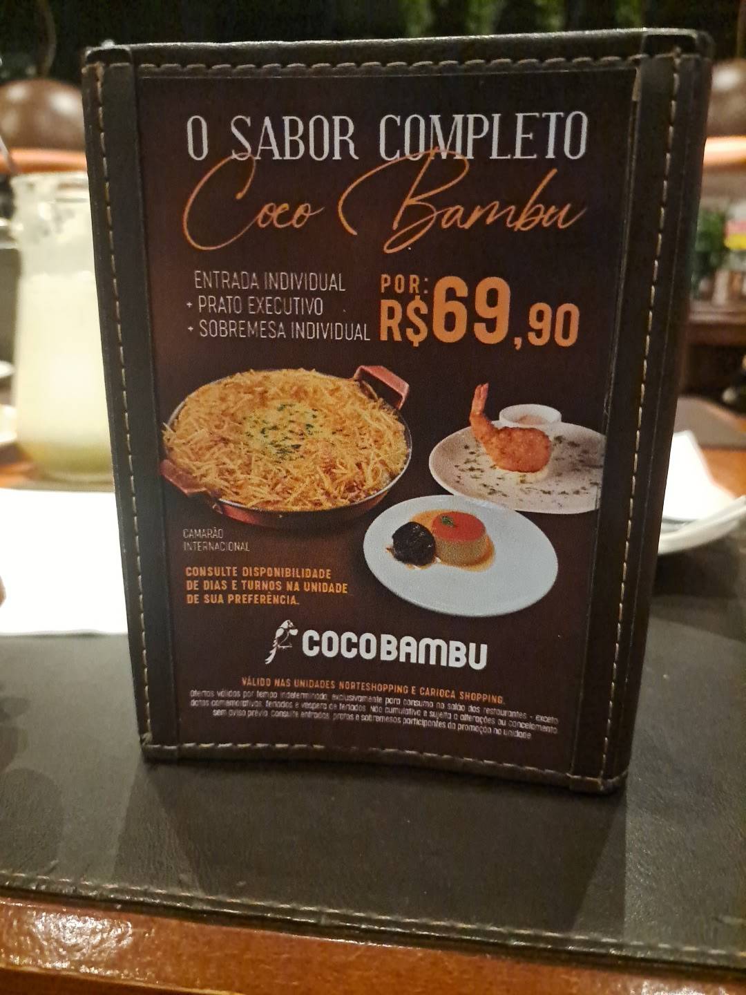 Coco Bambu cardápio