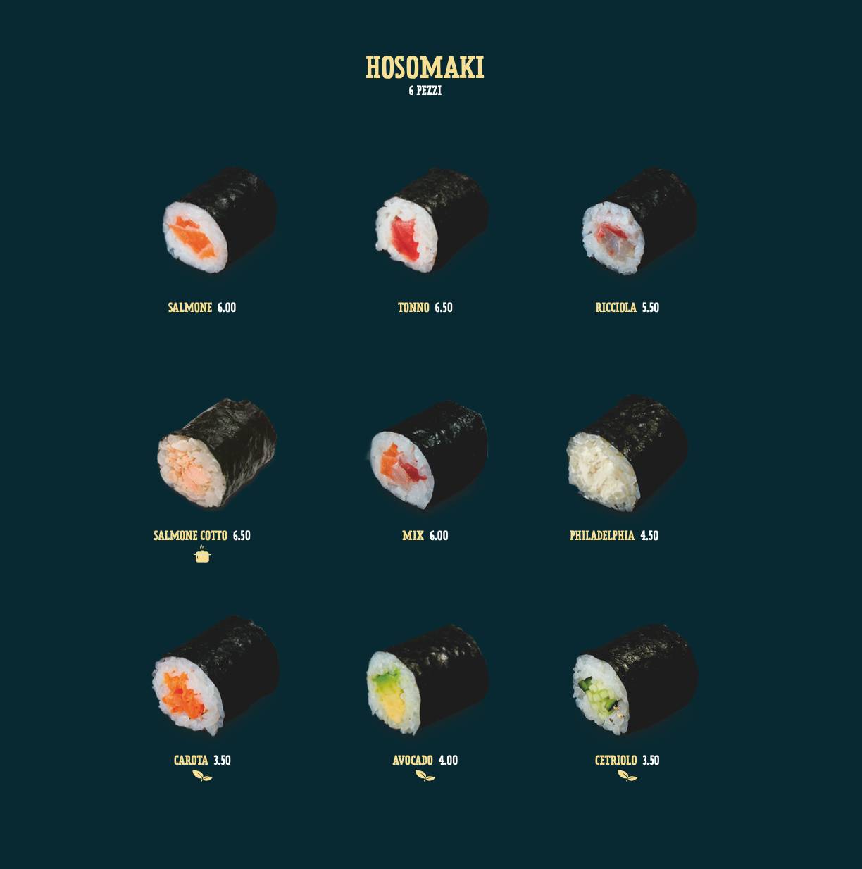 Menu di College Sushi Forlì 