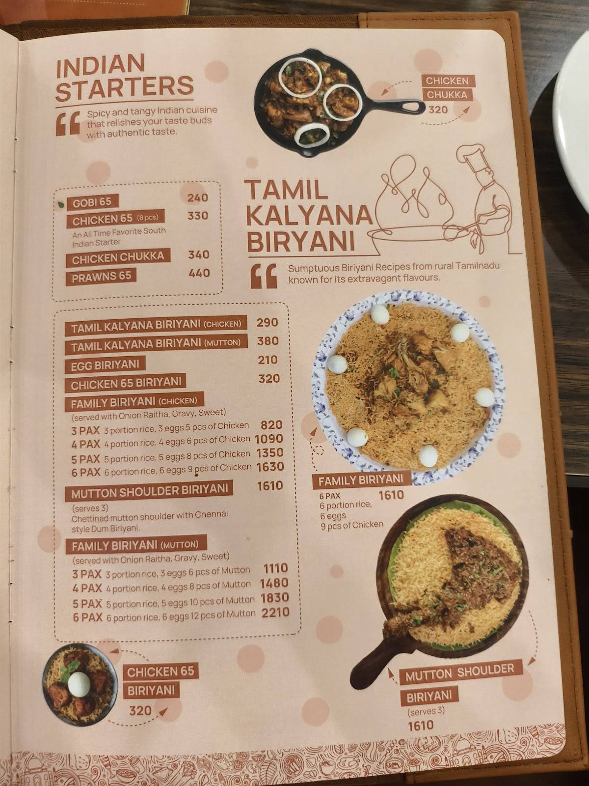 Copper Kitchen menu