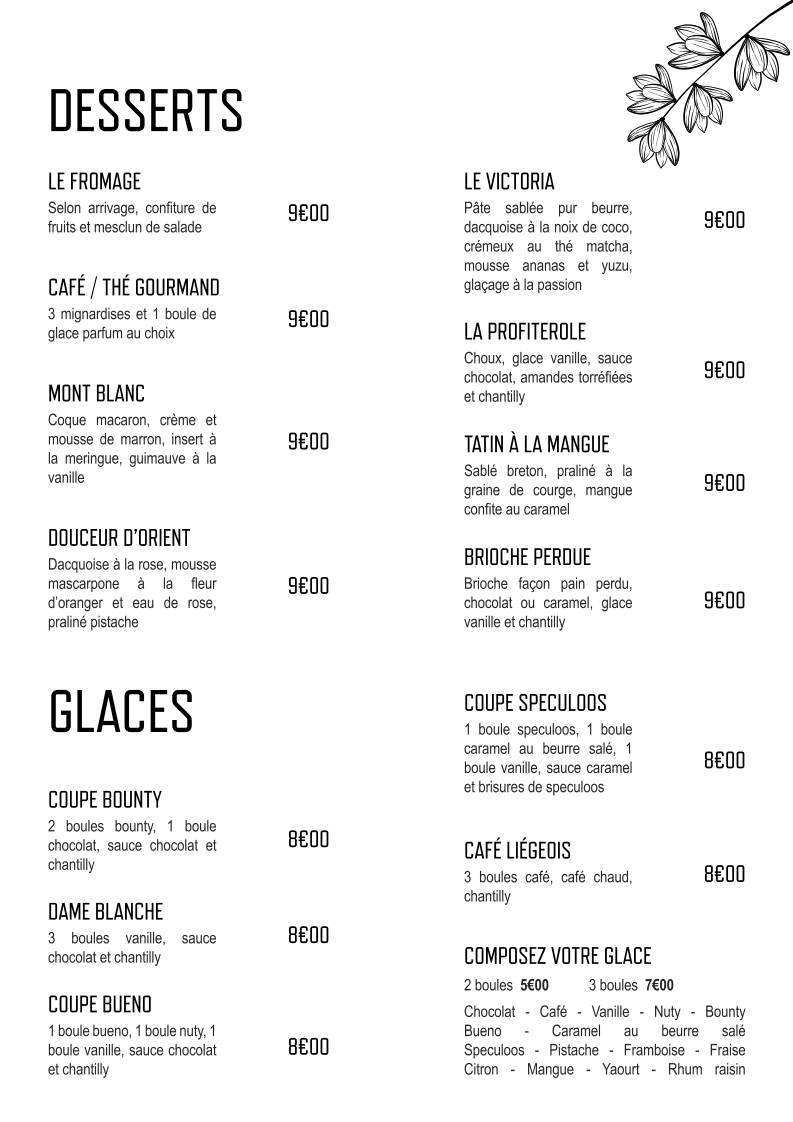 Menu de Cosy Restaurant