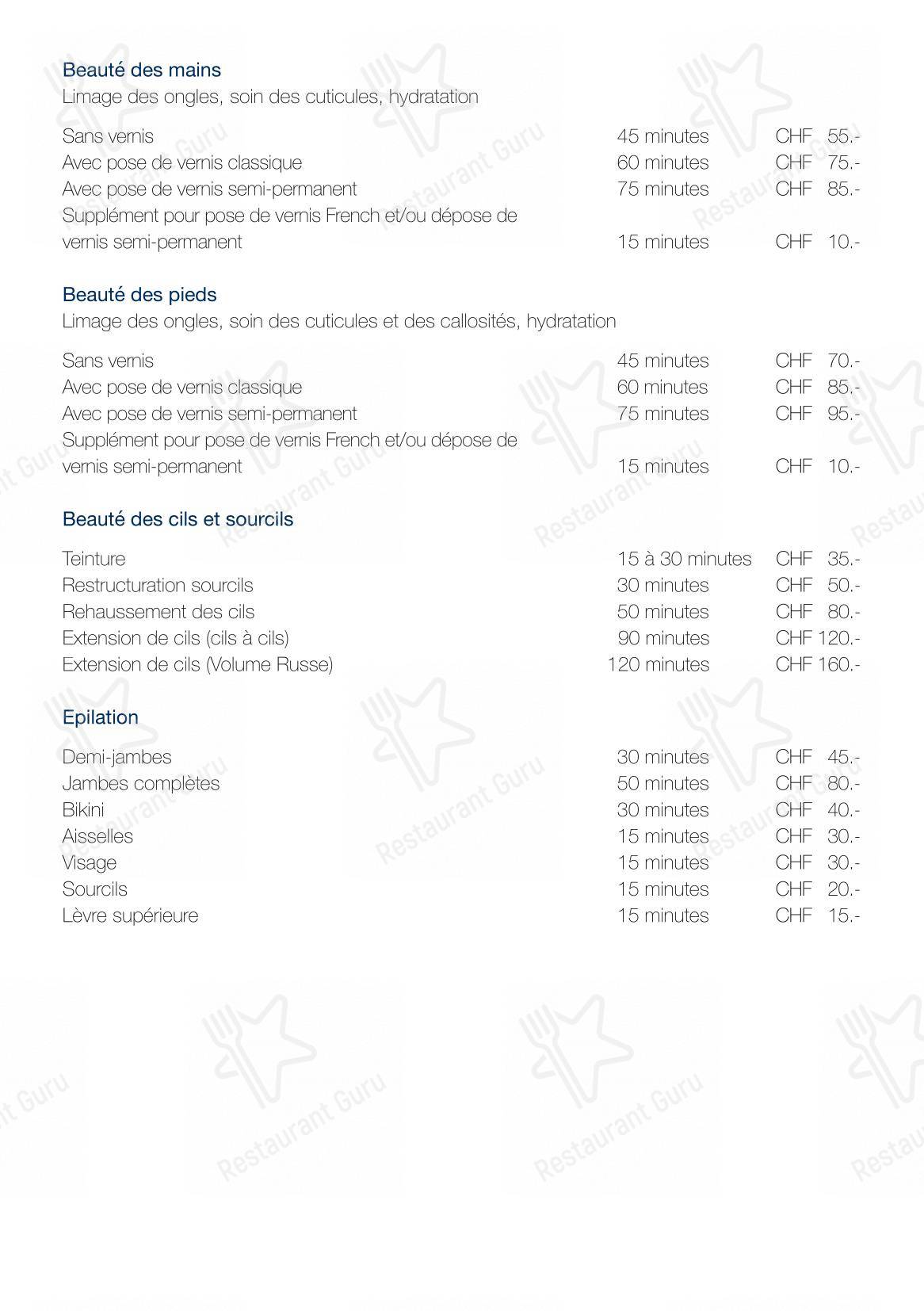 Menu bar per Restaurant Côté Lac in Montreux