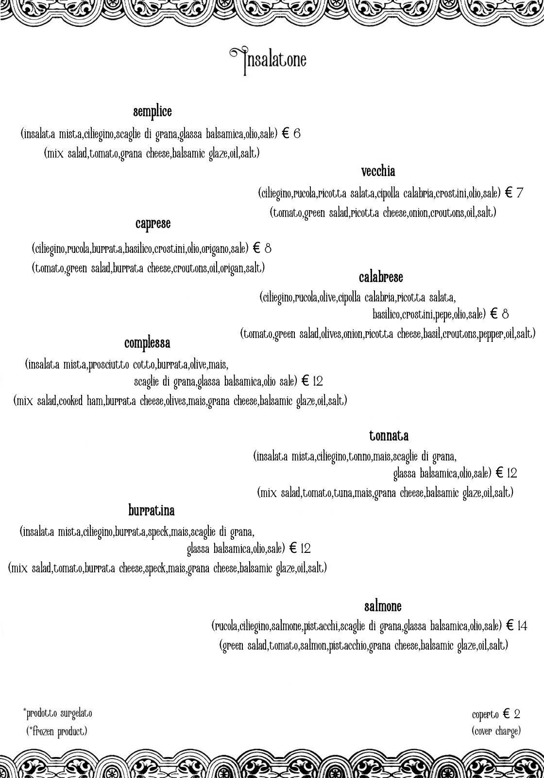 Menu di Cucina Casalinga "da Mimmo" 