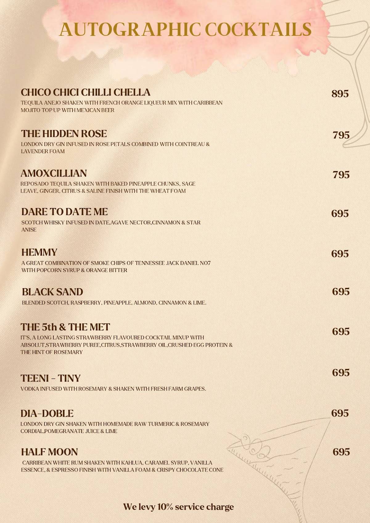 Dearie - Noida’s Best Microbrewery menu