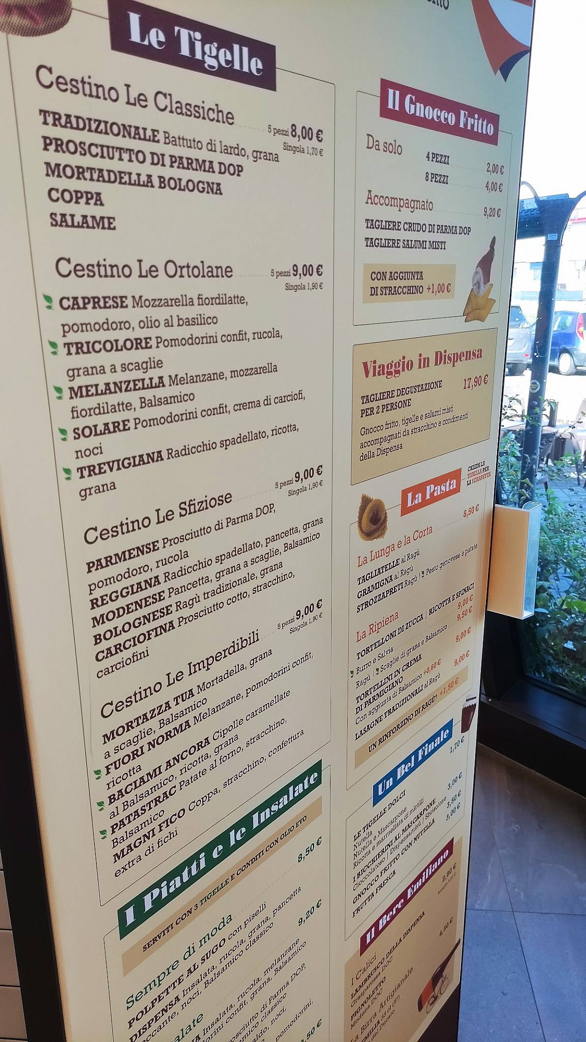 Menu di Dispensa Emilia Sassuolo 