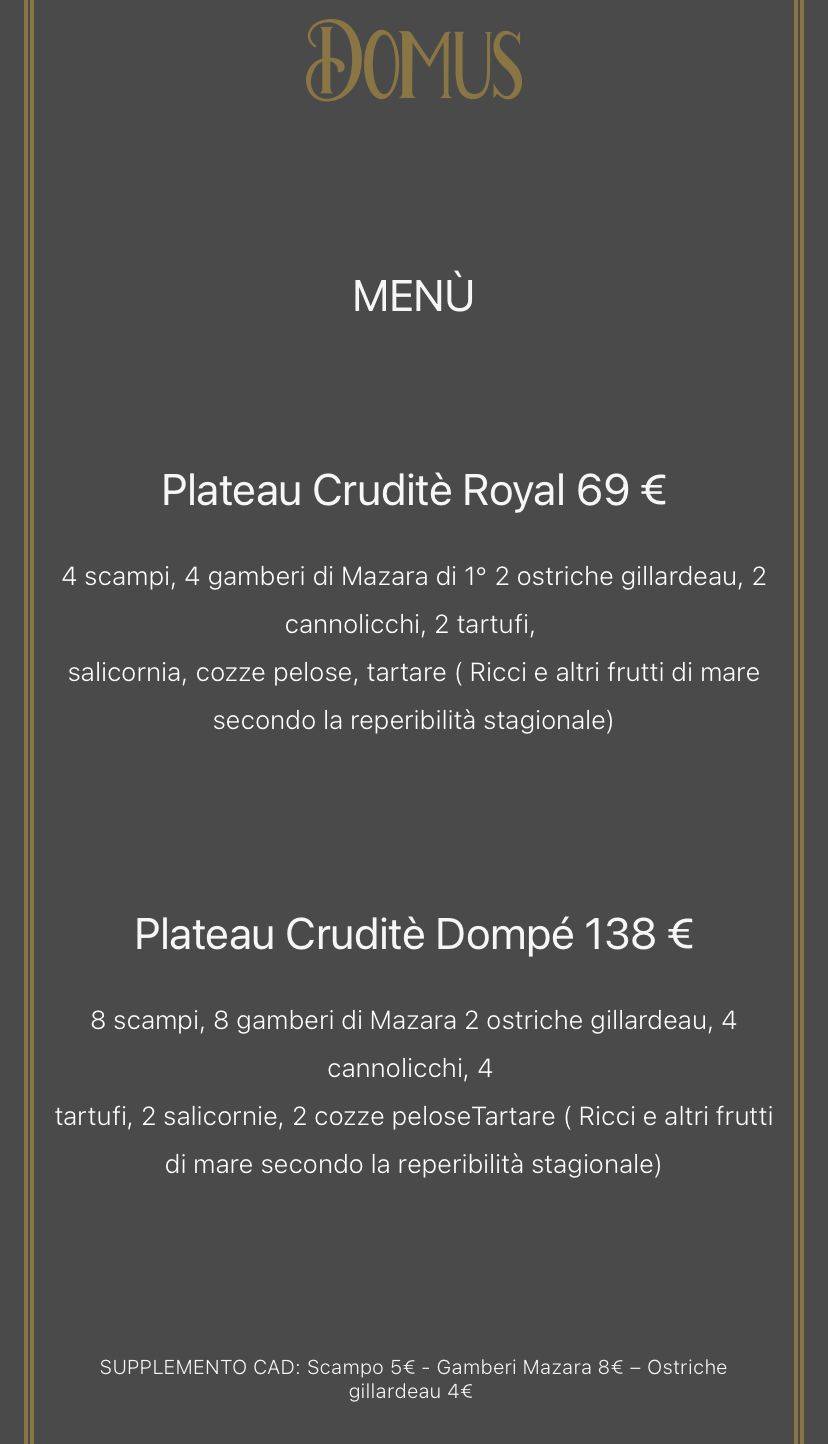 Menu de Lune Storte