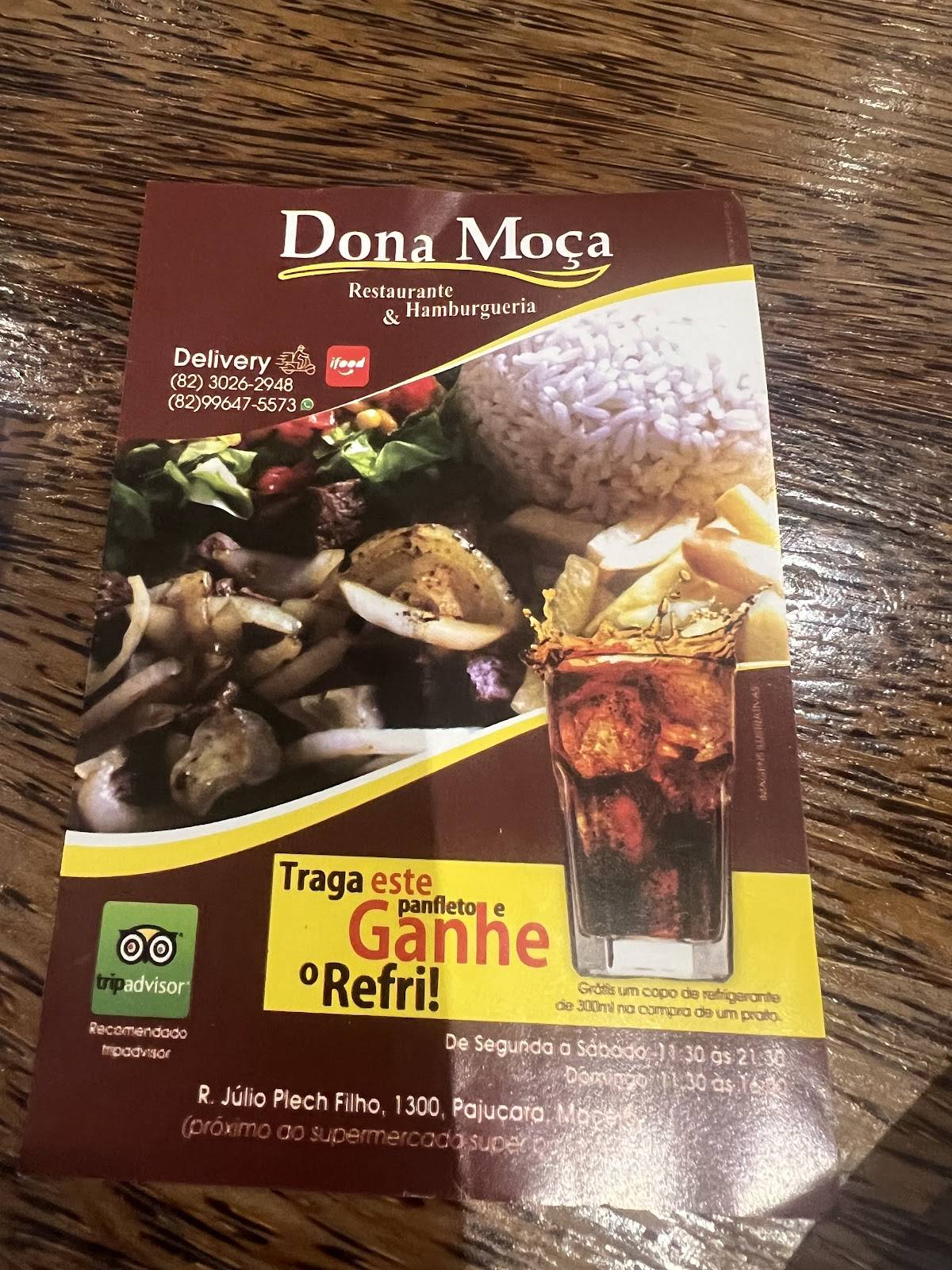 Dona Moça Restaurante cardápio