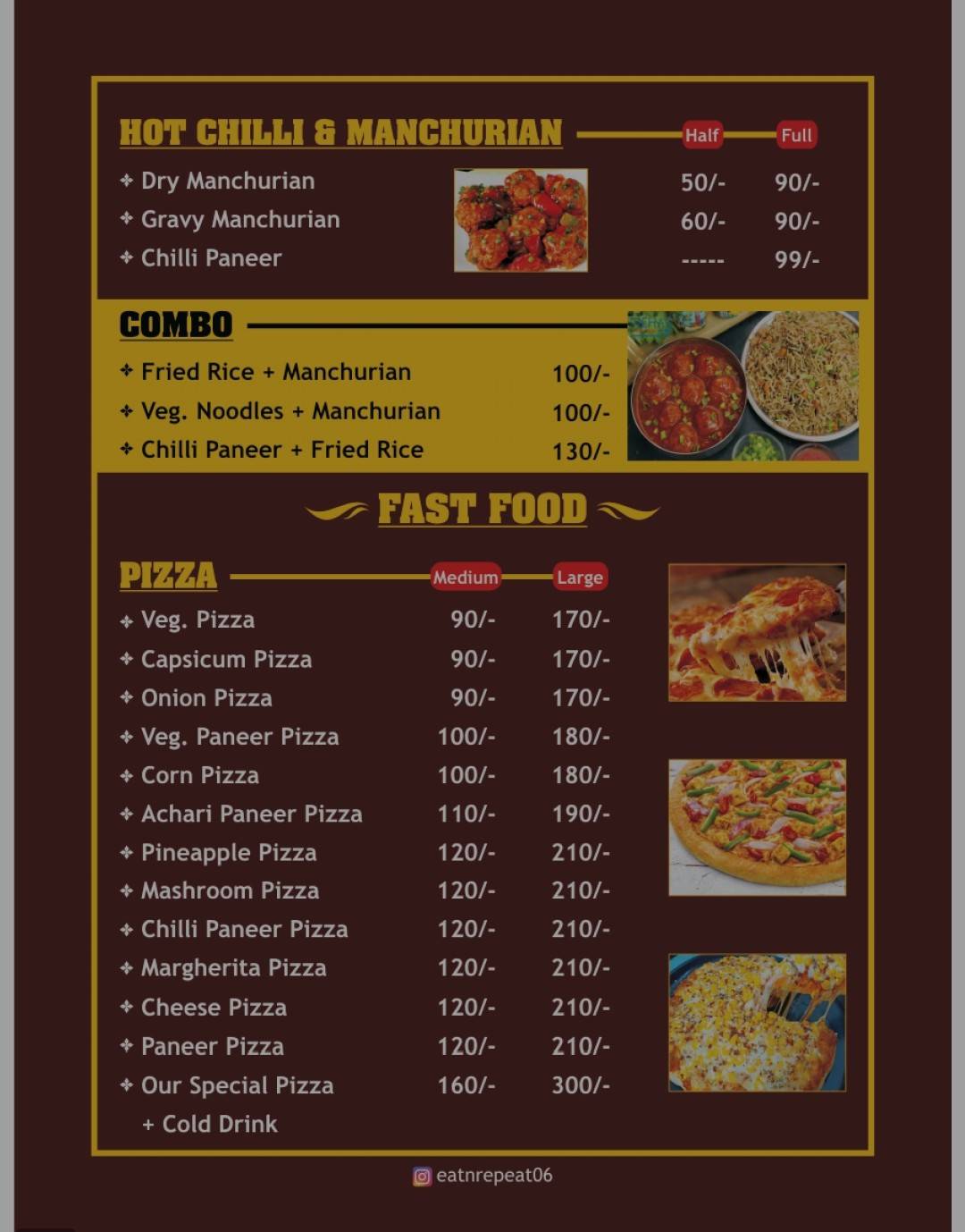 Eat And Repeat Cafe menu