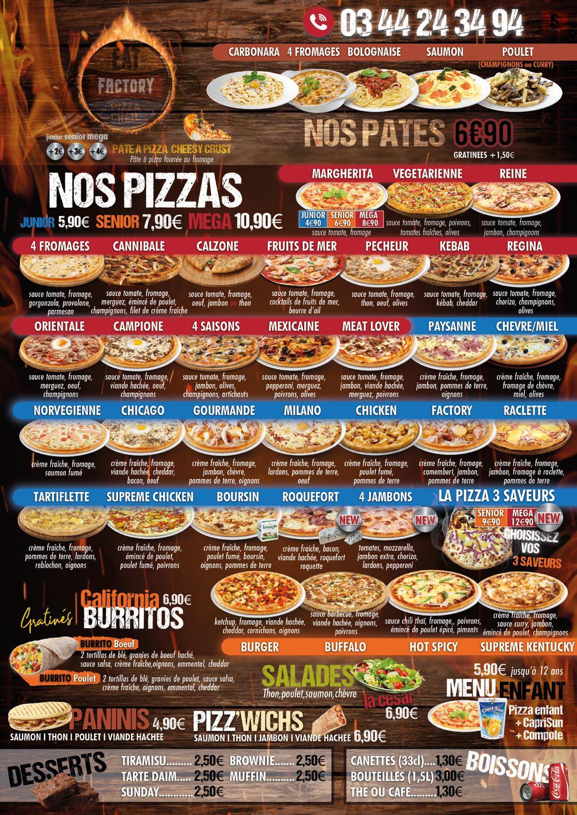 Menu de Eat Factory Pizza