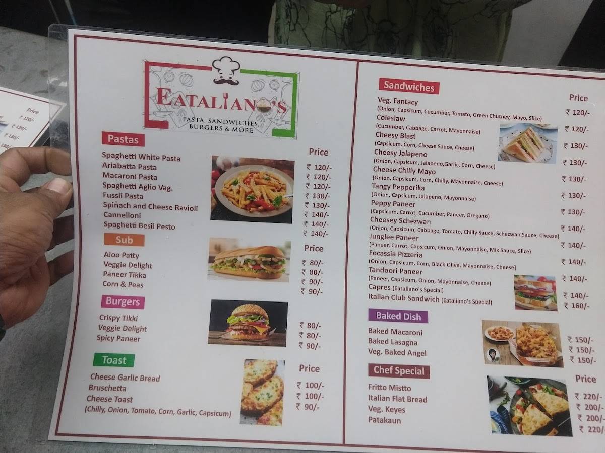 Eataliano's menu