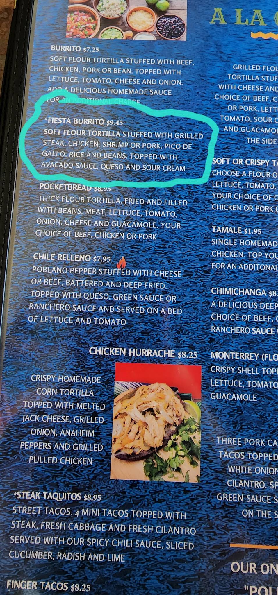 Menu at Enrique's Mexican Restaurant Inc, Ponca City