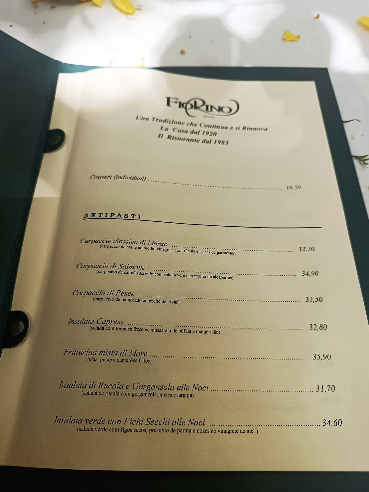 Fiorino Ristorante cardápio