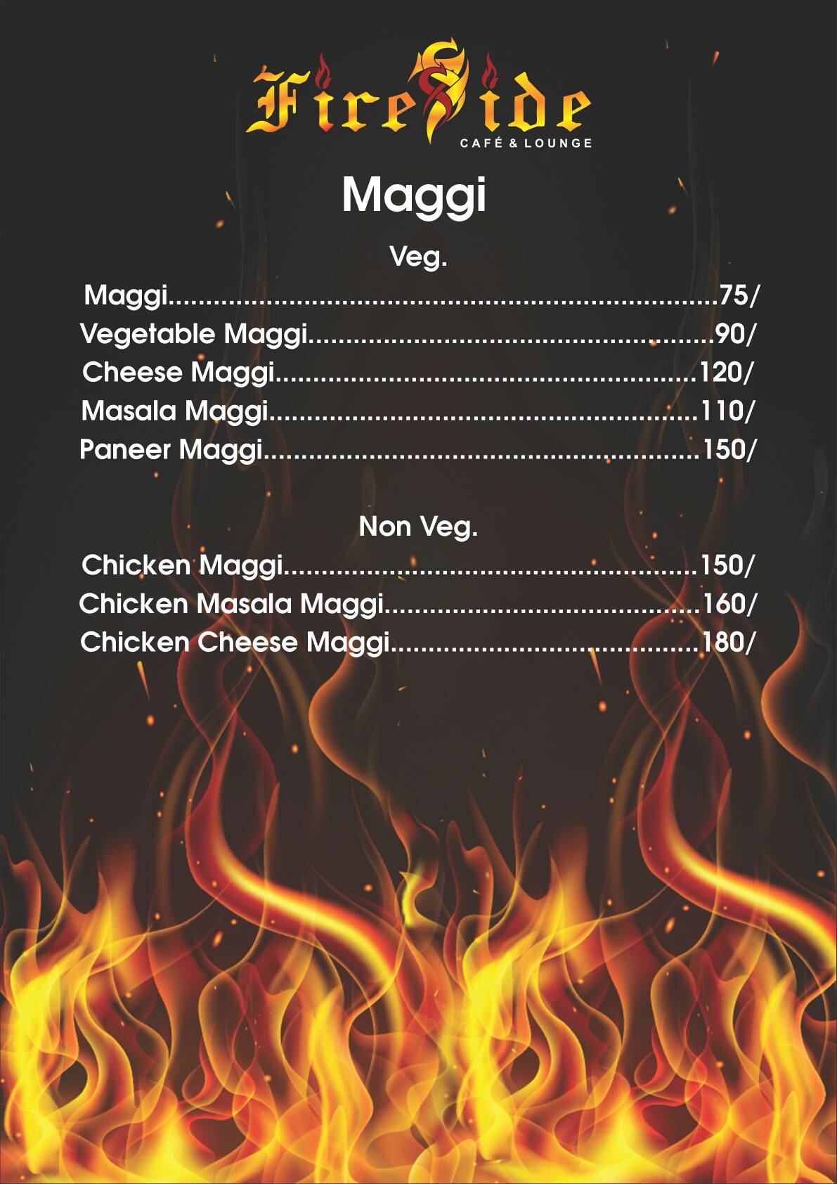Fireside sky lounge menu