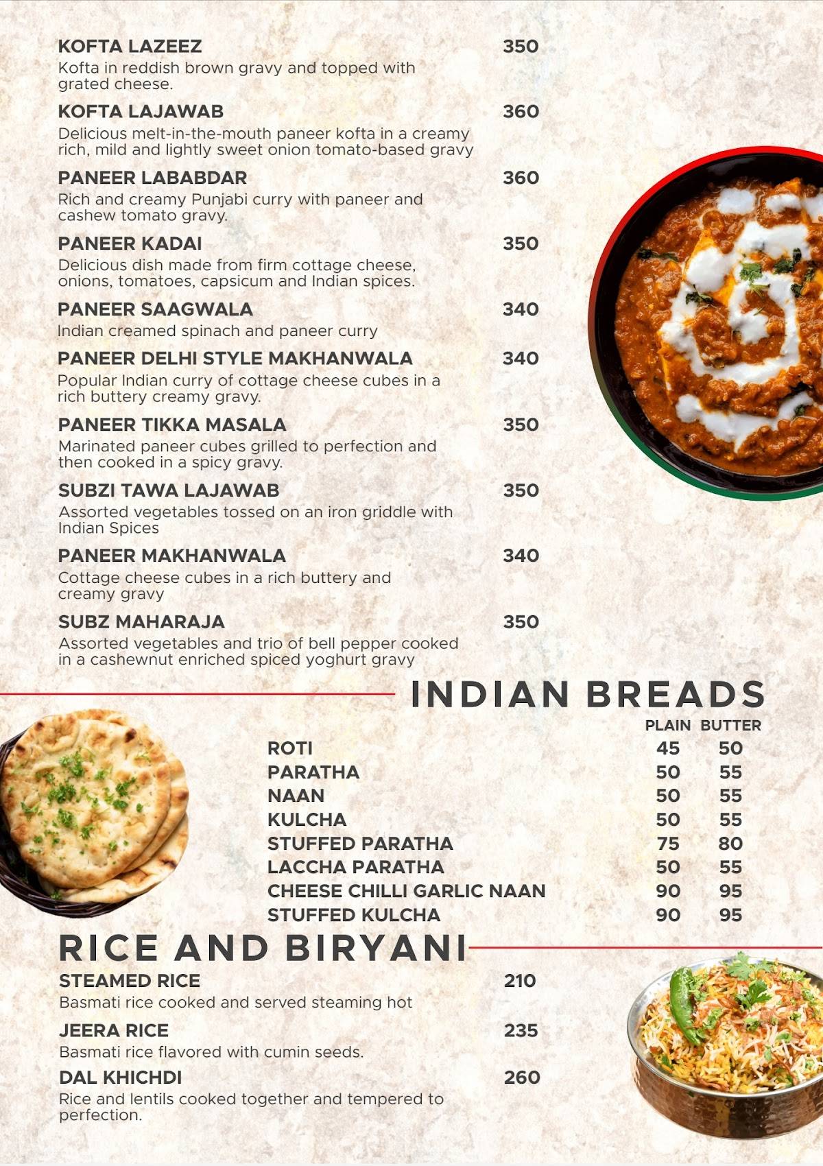Flag's II Veg World Cuisine menu