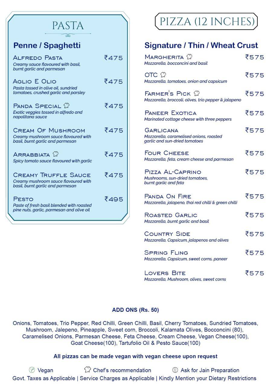 Gazebo by The Sushi Company, Jaipur menu