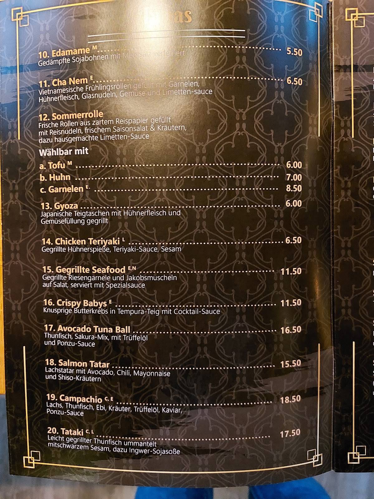 Menu de Gin Sushi & Bar