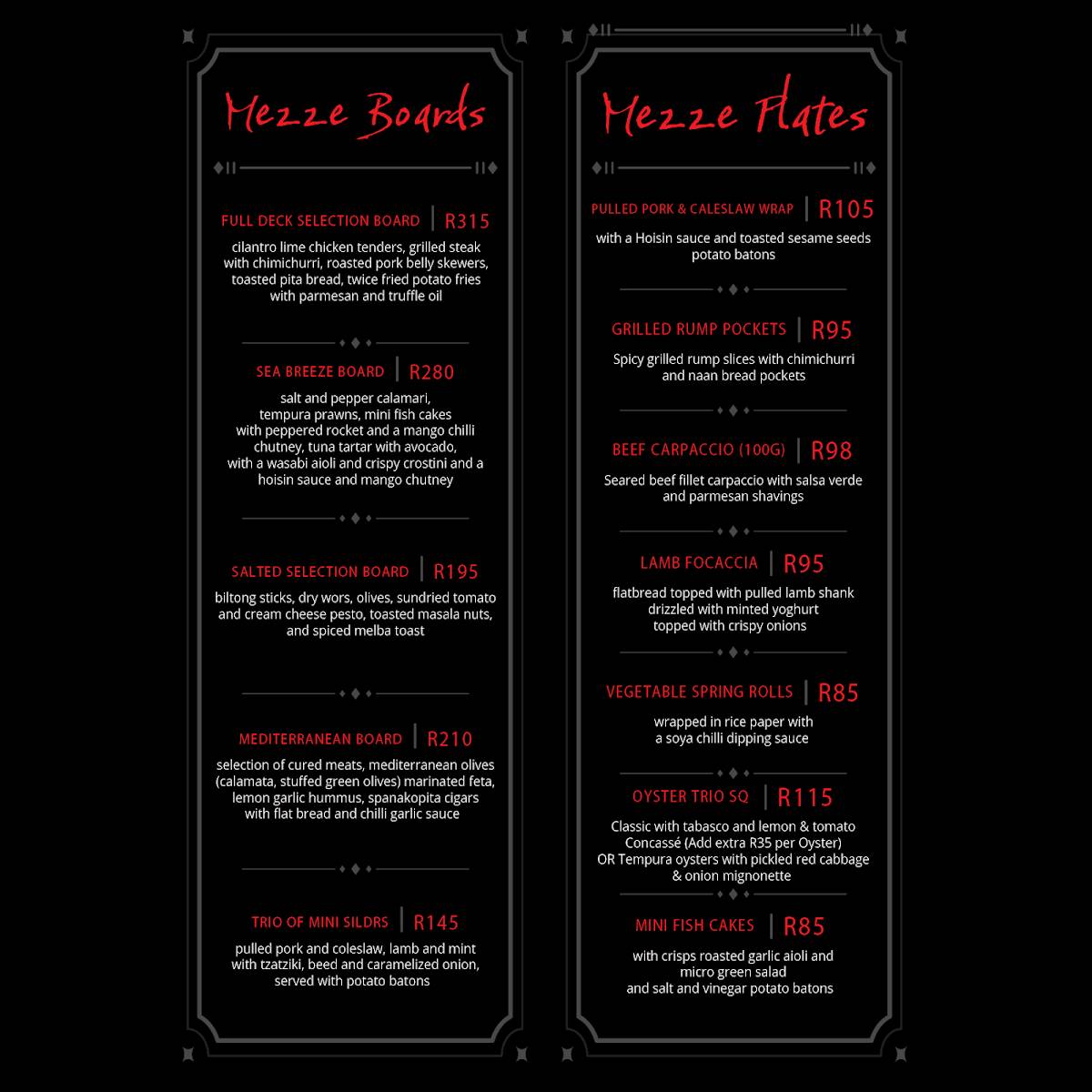 Menu de Ginger The Restaurant